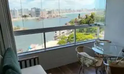 PERFEITO APARTAMENTO COM VISTA TOTAL PARA O CANAL DE GUARAPARI.