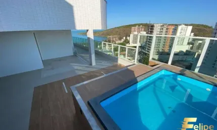 Maravilhosa cobertura com vista para o mar e 4 quartos na praia do morro - guarapari / es