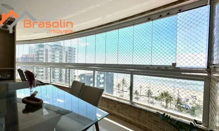 Apartamento Alto Padrão mobiliado 3 dorm/ duas suíte, sacada gourmet vista mar - próximo ao centro de Mongaguá/SP