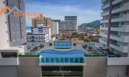 Apartamento Alto Padrão 2 dormitórios sendo uma suíte sacada vista mar - Mongaguá