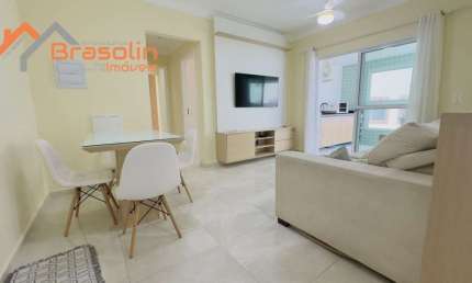 Apartamento 2 dormitórios sendo uma suíte mobiliado em Vila Atlântica, Mongaguá.