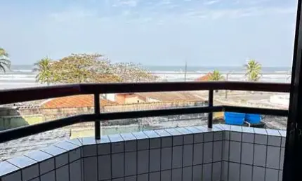 Apartamento 1 dormitório sacada vista mar, Agenor de Campos - Mongaguá