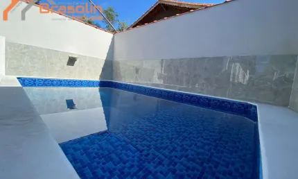 Casa nova 3 dormitórios com piscina, Campos Elíseos - Itanhaém.