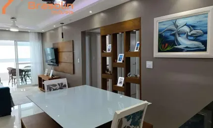 Apartamento 3 dormitórios, sacada vista mar em centro, mongaguá/sp