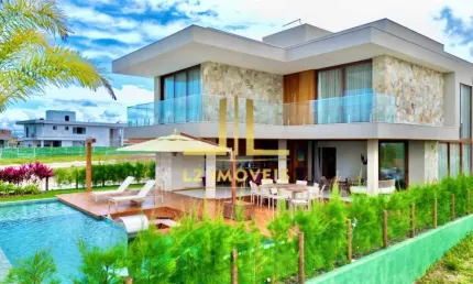 Casa luxuosa - 6 suítes - vista mar - alphaville guarajuba