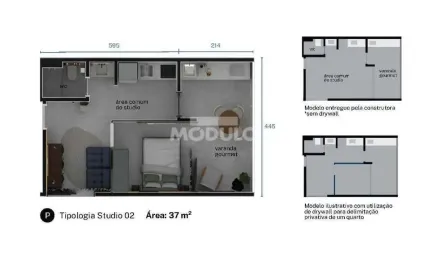 APARTAMENTO à venda, 1 quarto, 1 suíte, 1 vaga, UMUARAMA - Uberlândia/MG