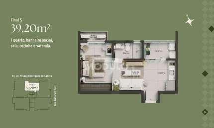 FLAT à venda, 1 quarto, 1 vaga, Santa Mônica - Uberlândia/MG