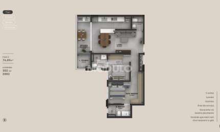 APARTAMENTO à venda, 2 quartos, 2 suítes, 3 vagas, Parque Una - Uberlândia/MG