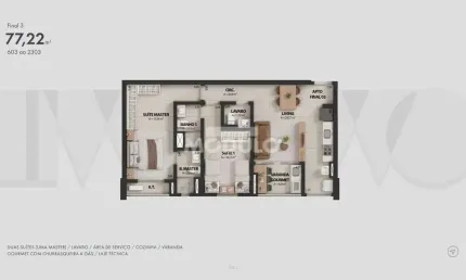 APARTAMENTO à venda, 2 quartos, 2 suítes, 1 vaga, JARDIM KARAIBA - Uberlândia/MG
