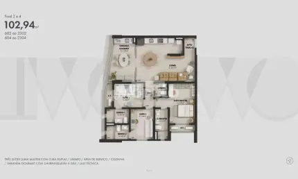 APARTAMENTO à venda, 3 quartos, 2 suítes, 2 vagas, JARDIM KARAIBA - Uberlândia/MG