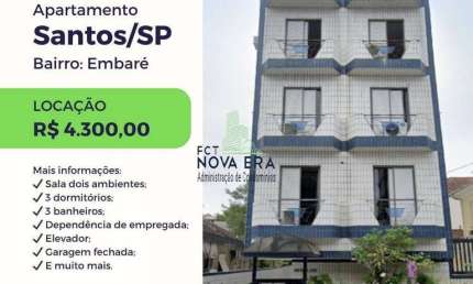 Apartamento 3 dormitórios - Garagem Privativa - Embaré - Santos