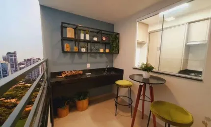 Apartamento 2/4, pertinho do Uberlândia Shopping com suíte, sacada e área de lazer completa