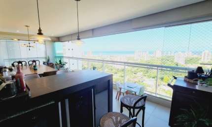 Apartamento a venda no etco greenville com 3 suites vista mar e varanda gourmet em patamares
