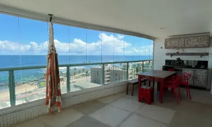 Apartamento a venda no terrazzo ondina com 2 suites reformado 2 vagas vista mar