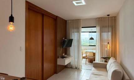 Apartamento a venda no salvador prime quarto e sala mobiliado nascente e varanda no caminho das árvores
