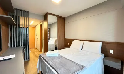Apartamento a venda no unico barra 1 quarto e mobiliado