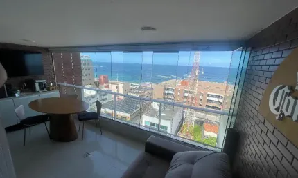 Apartamento a venda na pituba quarto e sala vista mar no seven residence