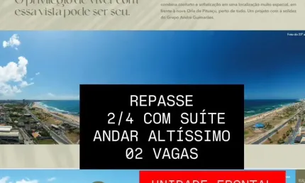 Apartamento repasse a venda no brisa marina orla em pituaçu com 2 quartos e vista mar