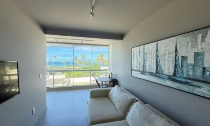 Apartamento a venda em stella maris com 2 quartos vista mar e varandão a 50 m da praia