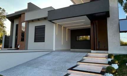 Casa de Luxo no Park Gran Reserve: 3 Quartos, 3 Suítes, 2 Salas, 2 Banheiros, 4 Vagas de Garagem, 140m² - Indaiatuba-SP.