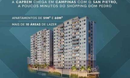 Lançamento San Pietro Aptos 2 e 3 Dorms 51,7 e 60m2 Sala, Cozinha, Banheiro,1 e 2 Vagas, Lazer Completo