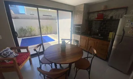 Casa Térrea 153,89m2 3 Dorms 1 Suíte, Banheiro Social, Lavabo, Sala, Cozinha, Piscina Aquecida c/Hidro, Área Gourmet c/Churrasqueira, Ar Condicionado