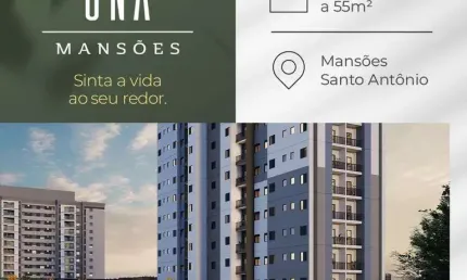 Breve Lançamento Una Mansões, Apartamentos de 49m2 Até 55m2, 2 Dormitórios, 0 ou 1 Suíte, Cozinha Americana, Varanda, Localização Privilegiada