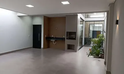 Casa 138m2, 3 Dormitórios, 1 Suíte Master c/ Closet, Cozinha Americana, Jardim de Inverno, Acabamento em Porcelanato, 2 Vagas Cobertas, Área Gourmet
