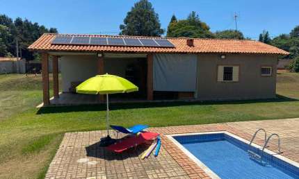 Chácara 5000m2, Casa Sede 100m2, 3 Dormitórios, Sala, Cozinha Gourmet, Banheiro, Campo De Futebol, Piscina, Chalé, Pomar, Internet, Ótima Localização