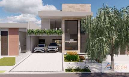Casa 250m2 no Condomínio Jardim Golden Park Residence, 4 Dormitórios, 3 Suítes, 4 Vagas, Área Gourmet com Piscina e Churrasqueira, Varanda