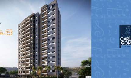 Apartamentos de 61m2 a 65m2 no Condomínio Maestro Carlos Gomes Residencial, 2 Dormitórios, 1 Suíte, Varanda Gourmet, Área de Lazer Completa