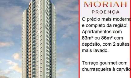 Lançamento Moriah Proença, Apartamentos de 84m2 e 86m2, 2 Suítes, Deposito, Lavabo, Varanda Gourmet, 2 Vagas Cobertas, Área de Lazer Completa