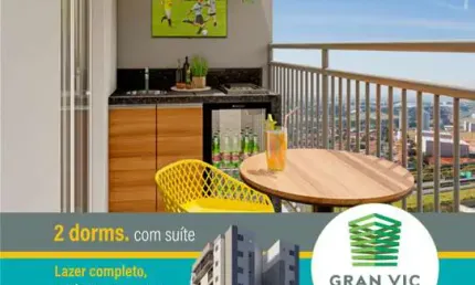 Breve Lançamento Vic Santana, Apartamentos de 52m2 e 55m2, 2 Dormitórios, 1 Suíte, Varanda Gourmet, Cozinha Americana, Área de Lazer Completa