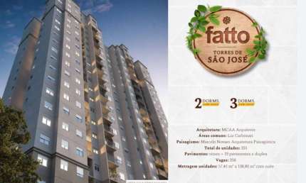 Torres de São Jose Aptos 2 e 3 Dorms C/Suíte 57 a 138m2,Sala,Cozinha,Banheiro,1 e 2 Vagas Descobertas e Cobertas