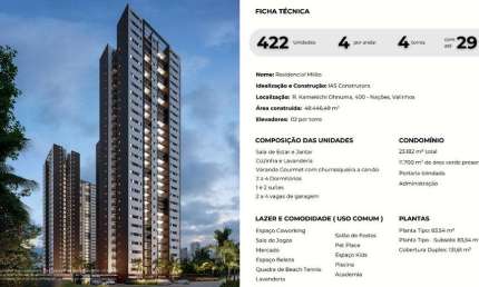 Apartamento à venda em Valinhos-SP na Vila Faustina II: 3 quartos, 1 suíte, 2 salas, 2 banheiros, 2 vagas - 83,54m²!