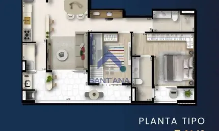 Apartamento com 2 quartos à venda na Rua Benedito Freire Pinto, 100, Bosque Flamboyant, Taubaté
