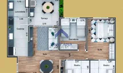 Apartamento com 2 quartos à venda na mal. artur da costa e silva, --, vila jaboticabeira, taubaté por r$ 440.000