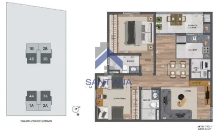 Apartamento com 2 quartos à venda na Avenida Helvino Moraes, 1433, Vila São José, Taubaté
