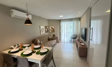 APARTAMENTO 02 QUARTOS NO VILLAGEM PORTO  SMERALDA À  VENDA, 63m2, GUARAJUBA – CAMAÇARI/BA.