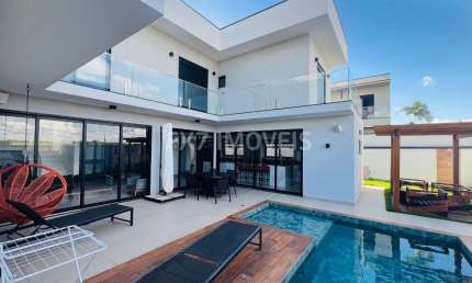 Casa de Condomínio de Luxo em Campinas-SP  4 quartos, 3 suítes, 3 salas, 6 banheiros, 6 vagas, 265 m²  Parque dos Alecrins