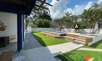 Casa com 4 dormitórios para alugar, 193 m² por r$ 4.800,00/mês - massaguaçu - caraguatatuba/sp