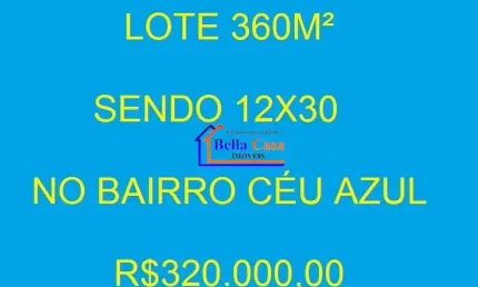 Terreno à venda na Rua Ana de Alvarenga Campos, Céu Azul, Belo Horizonte por R$ 320.000