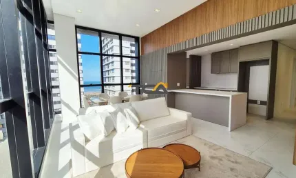 Apartamento 02 suítes com pé direito duplo e vista para o mar