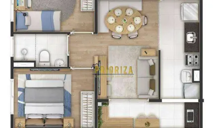 Apartamento com 2 dormitórios à venda, 45 m² por R$ 294.314,75 - Mirage São Paulo - Sorocaba/SP