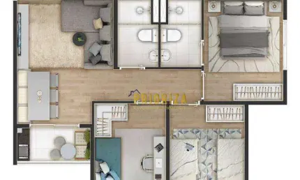 Apartamento com 3 dormitórios à venda, 60 m² por r$ 395.371,23 - mirage são paulo - sorocaba/sp