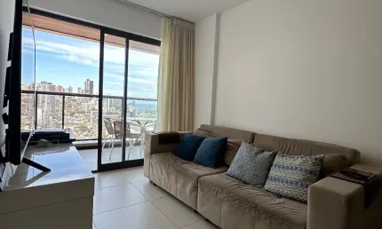 Apartamento 2/4 Nascente com Vista Mar Permanente e Porteira Fechada no NAU Barra!
