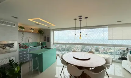 Apartamento alto padrão com vista mar em patamares – 155m², 3 vagas, finamente decorado