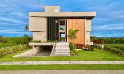 Mansão pé na areia em alphaville guarajuba | 8 suítes + deck exclusivo frente mar