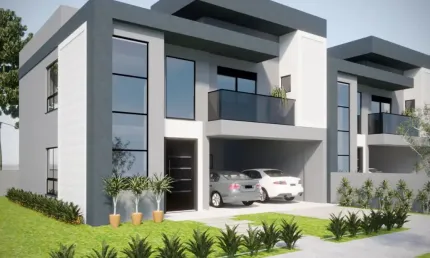 CAMPO COMPRIDO - 175M2 - SOBRADO 03 SUITES, BWC SOCIAL, LAVABO, 03 A 04 VAGAS, DE FRENTE ALTO PADRÃO, NOVO, A 500 METROS DO TERMINAL CAMPO COMPRIDO, RUA TRANQUILA
