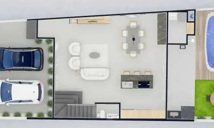 Casa com 2 suítes e 1 suíte master com 2 vagas de garagem na região de Camboriú